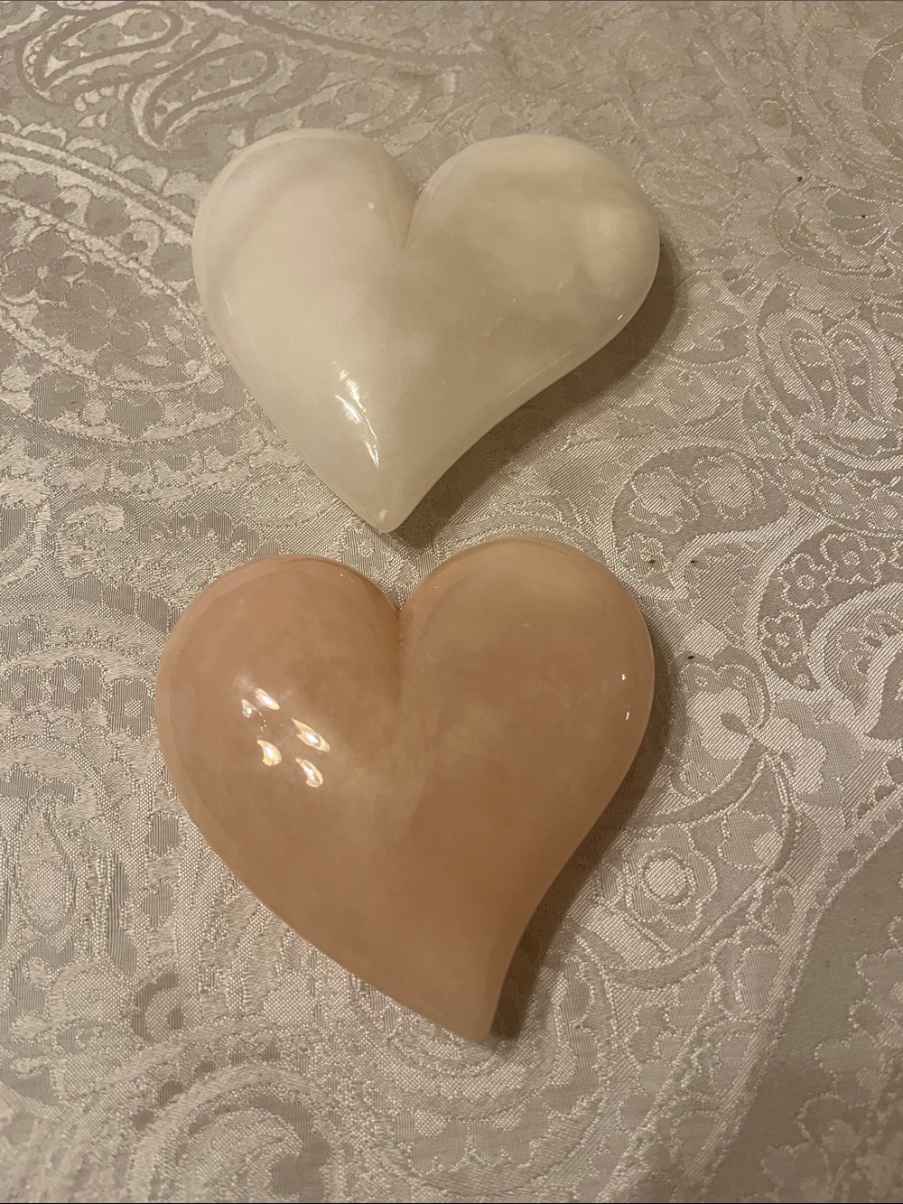 Heart Decor Set in White & Pink Can be used as paperweights too!